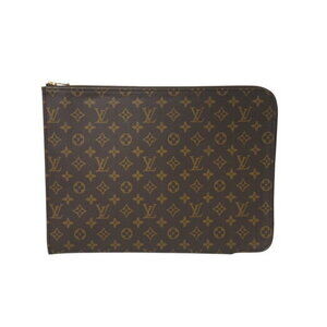 Louis Vuitton Poche Document clutch bag Monogram canvas brown